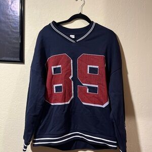 Vibe Men's V-Neck Sweater in Navy and Red